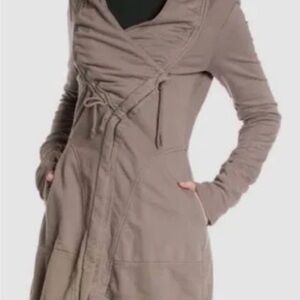 Prairie Underground Long Asymmetrical Cloak Jacket Taupe sz L